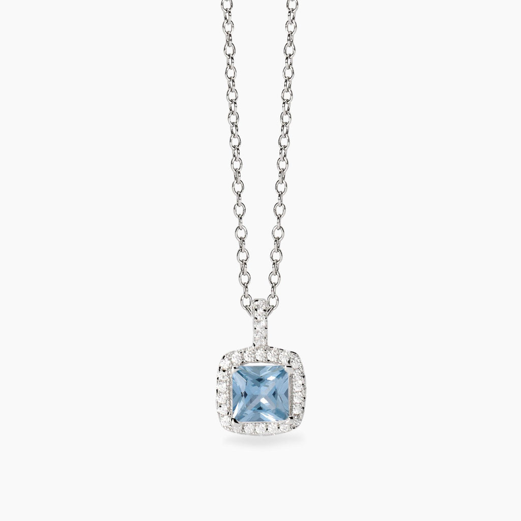 Collana Mabina donna Acquamarina sintetica taglio princess