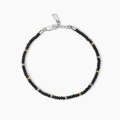 Bracciale Mabina uomo Ematite e inserti dorati