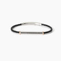 Bracciale Mabina uomo in lab leather con piastra SMARTER