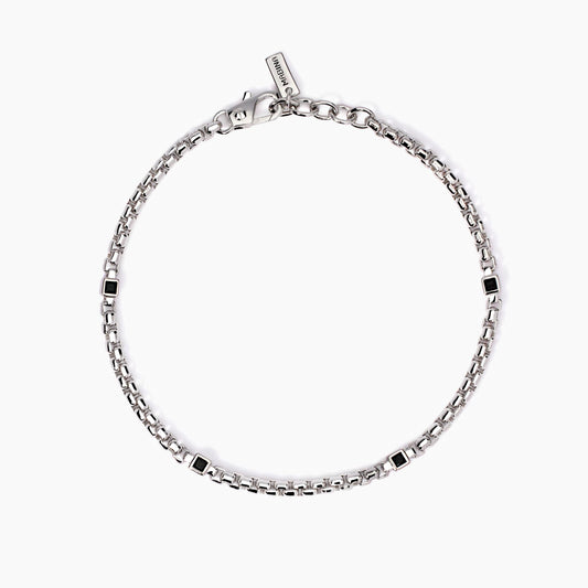 Bracciale Mabina uomo in argento con zirconi neri