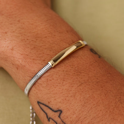 Bracciale uomo Brosway RIPTIDE con piastra gold