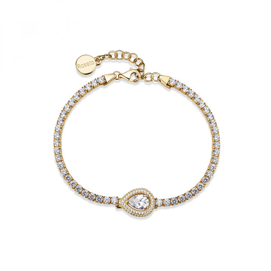 Bracciale donna Rosato Tennis con goccia gold con zirconi