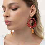 Orecchini Vestopazzo Coral cerchi con pesci rossi