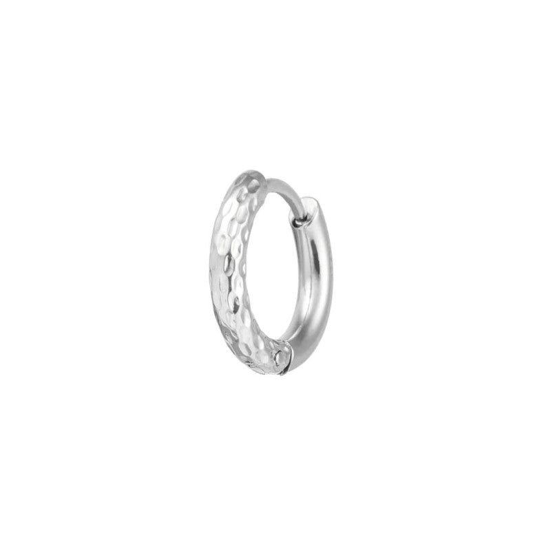 Mono orecchino Marlù a cerchio 1,5 cm trama diamantata