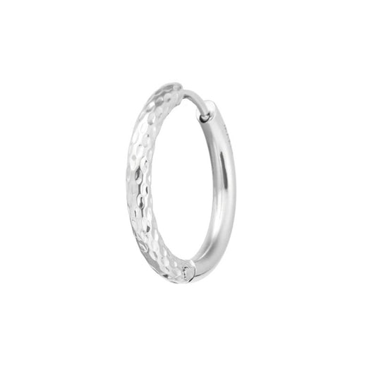 Mono orecchino Marlù a cerchio 2,1 cm trama diamantata