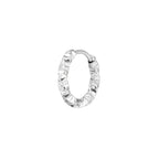 Mono orecchino Marlù a cerchio ritorto 1,5 cm trama diamantata