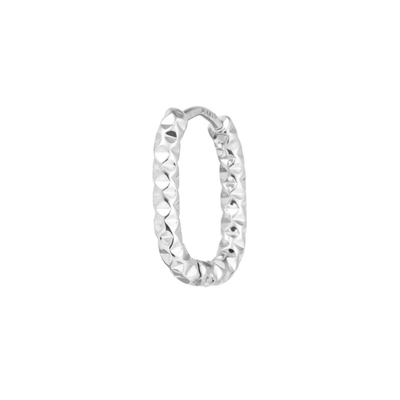 Mono orecchino Marlù ovale 1,8 cm trama diamantata
