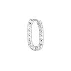 Mono orecchino Marlù ovale 1,8 cm trama diamantata