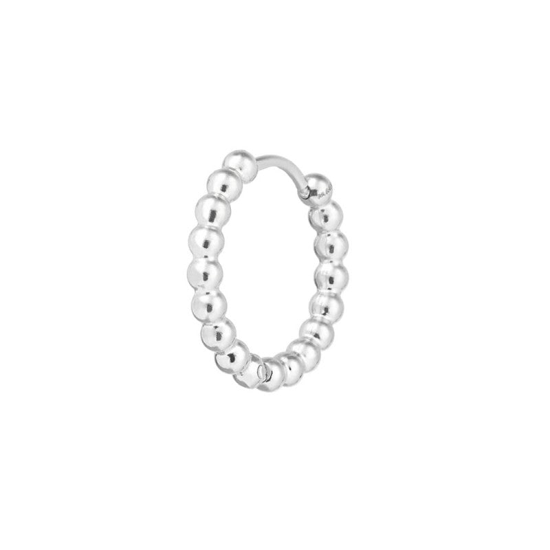 Mono orecchino Marlù a cerchio 1,7 cm trama con sfere