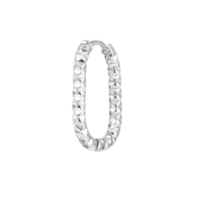 Mono orecchino Marlù ovale 2,1 cm trama diamantata