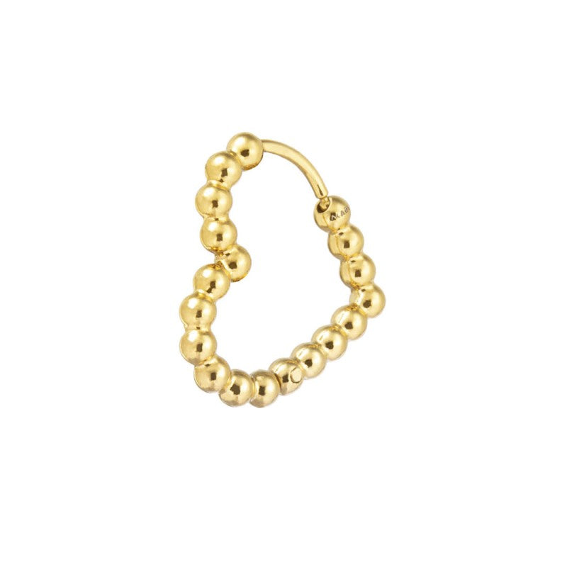 Mono orecchino Marlù cuore 1,8 cm trama con sfere