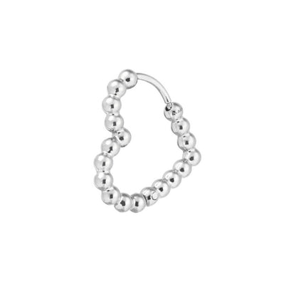 Mono orecchino Marlù cuore 1,8 cm trama con sfere