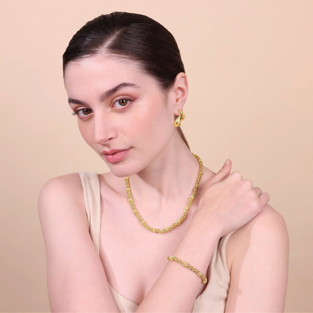 Bracciale donna Etrusca Catena a Intreccio con Rondelle