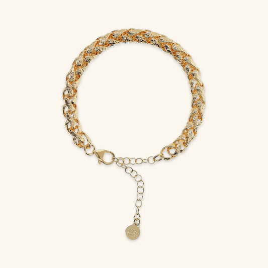 Bracciale donna Etrusca Maxi Catena Spiga Martellata