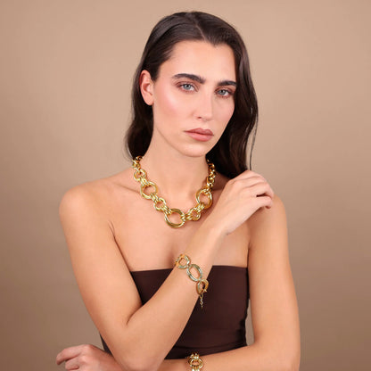 Bracciale donna Etrusca Maxi Maglie Ovali Texture Rigata