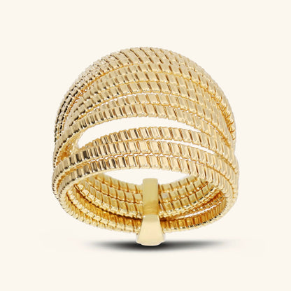 Anello donna Etrusca a Fascia Multifilo Texture Rigata
