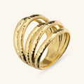 Anello donna Etrusca a Fascia Multifilo Martellato