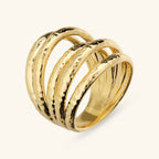 Anello donna Etrusca a Fascia Multifilo Martellato