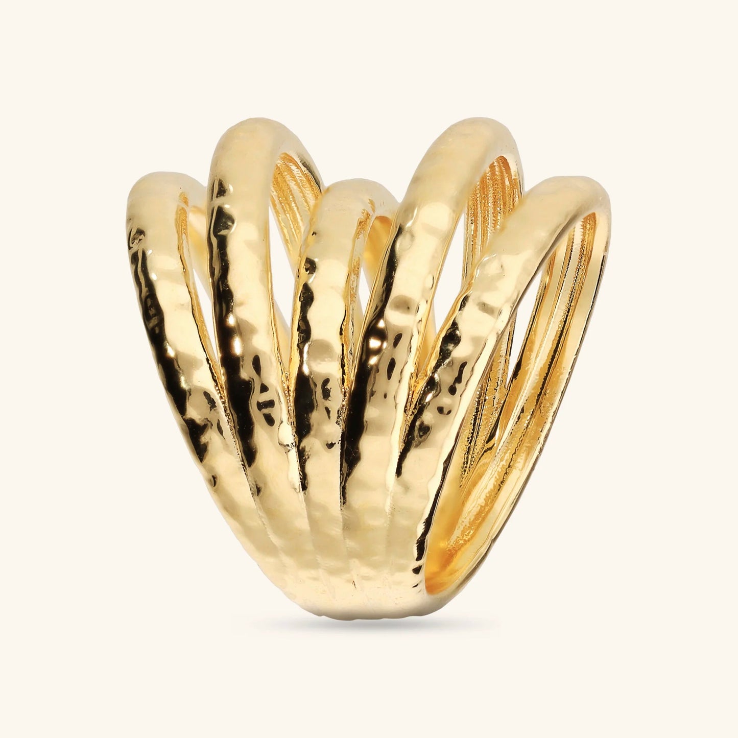 Anello donna Etrusca a Fascia Multifilo Martellato