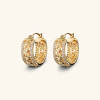 Orecchini donna Etrusca a Cerchio Catena Bizantina con Rondelle in Pavé di Cubic Zirconia