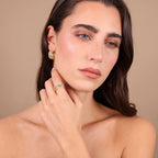 Orecchini donna Etrusca a Cerchio Catena Bizantina con Rondelle in Pavé di Cubic Zirconia