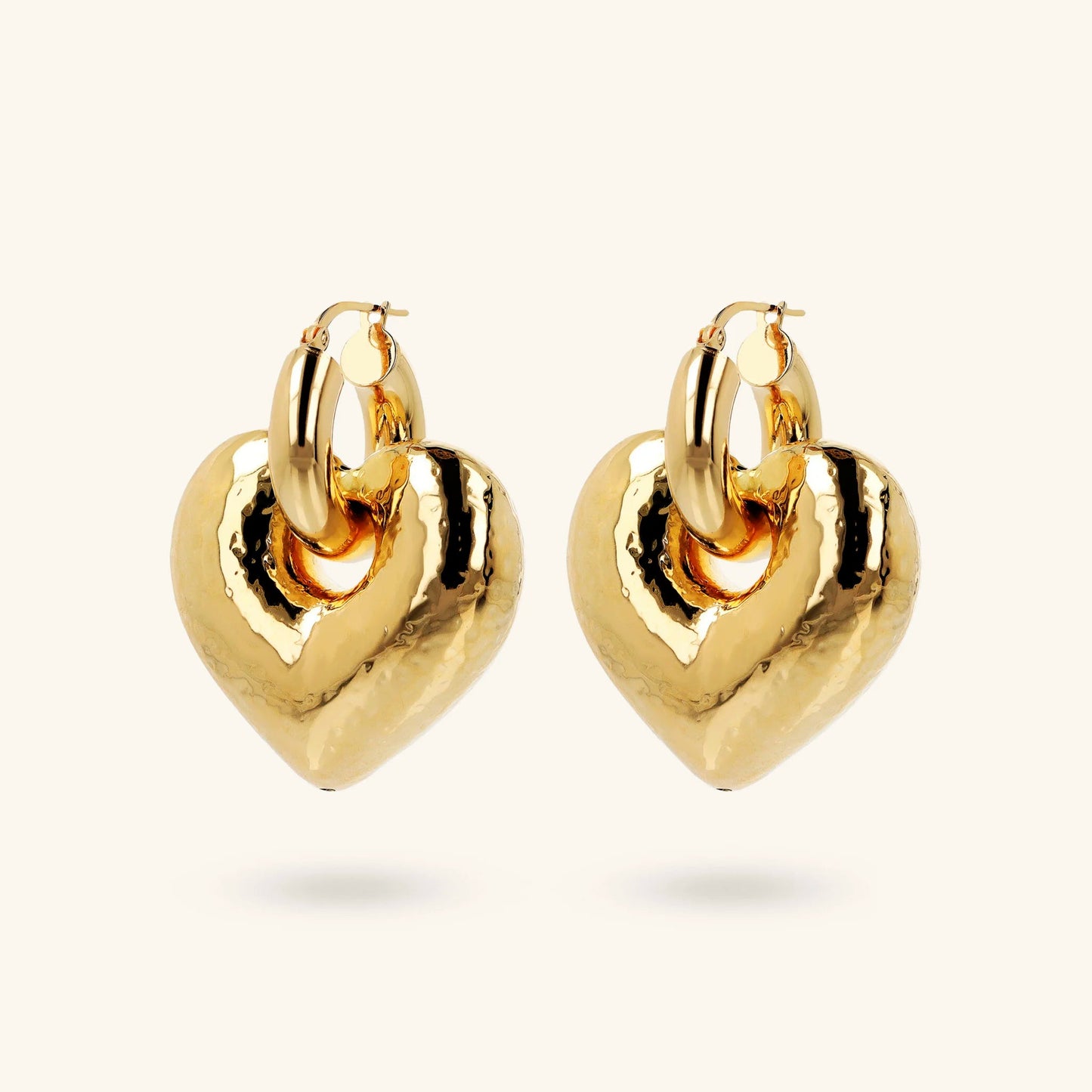 Orecchini donna Etrusca a Cerchio con Pendente Cuore Martellato