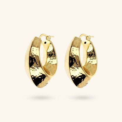 Orecchini donna Etrusca Ovali a Scudo Martellati