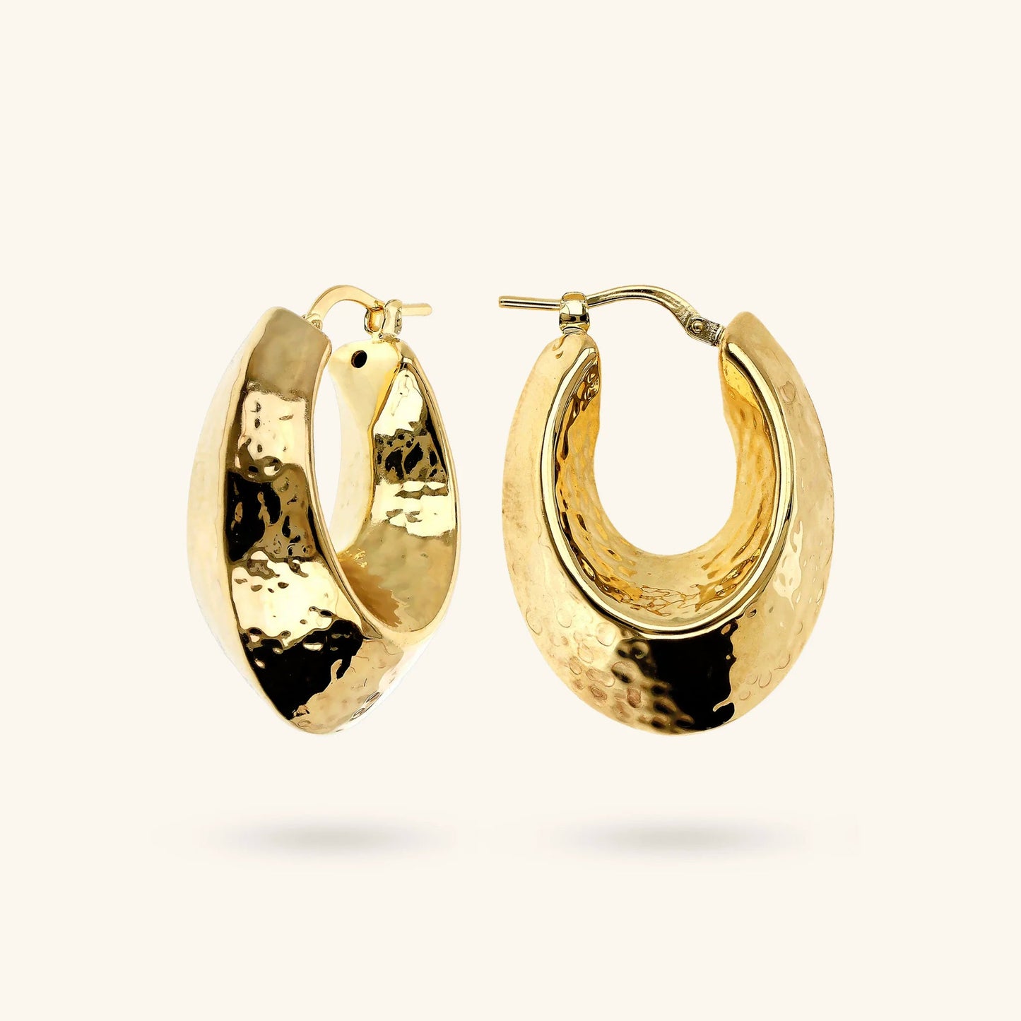 Orecchini donna Etrusca Ovali a Scudo Martellati