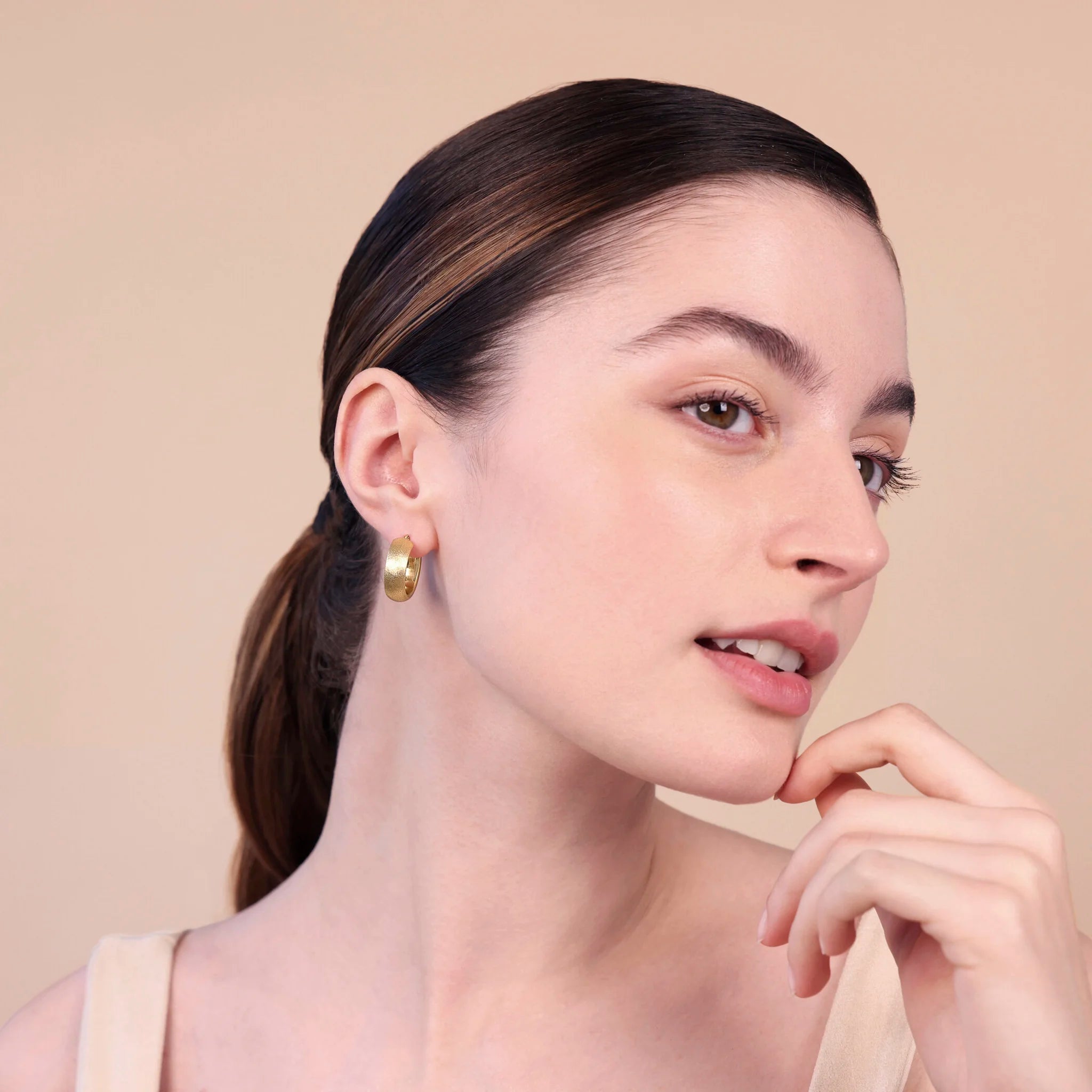 Orecchini donna Etrusca a Cerchio Satinati