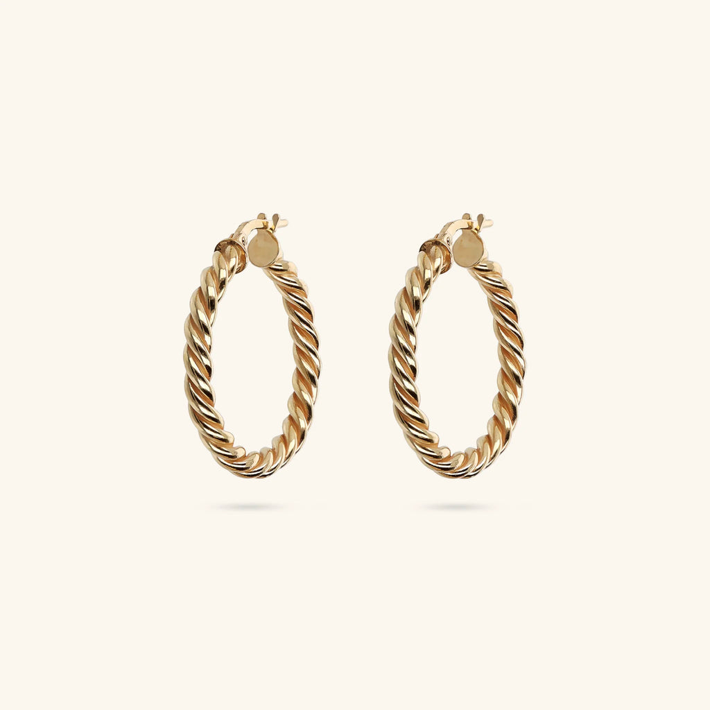 Orecchini donna Etrusca  a Cerchio Design Treccia