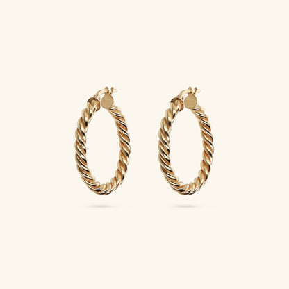 Orecchini donna Etrusca  a Cerchio Design Treccia