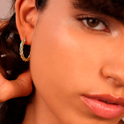 Orecchini donna Etrusca  a Cerchio Design Treccia