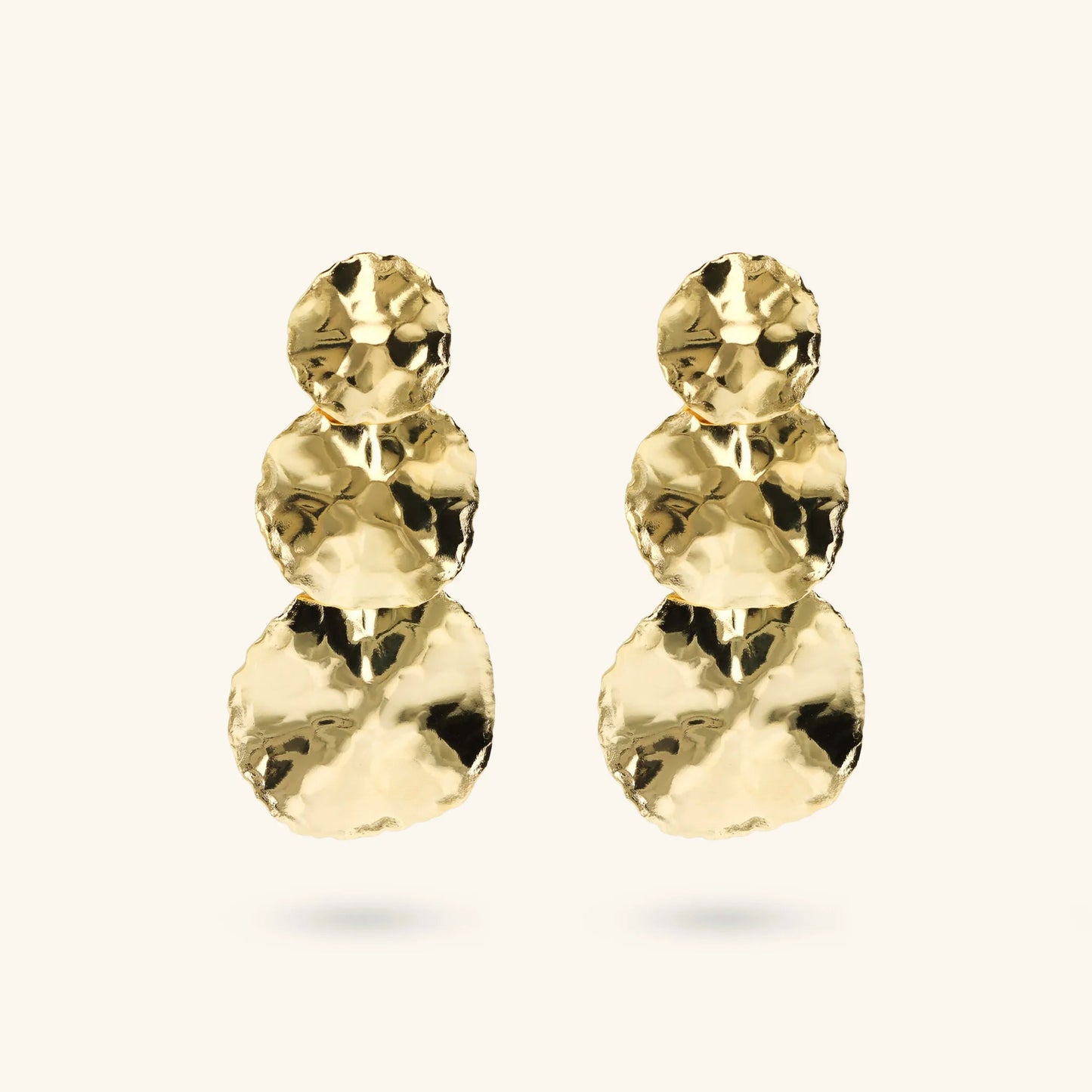 Orecchini donna Etrusca Pendenti a Dischi Graduati Martellati