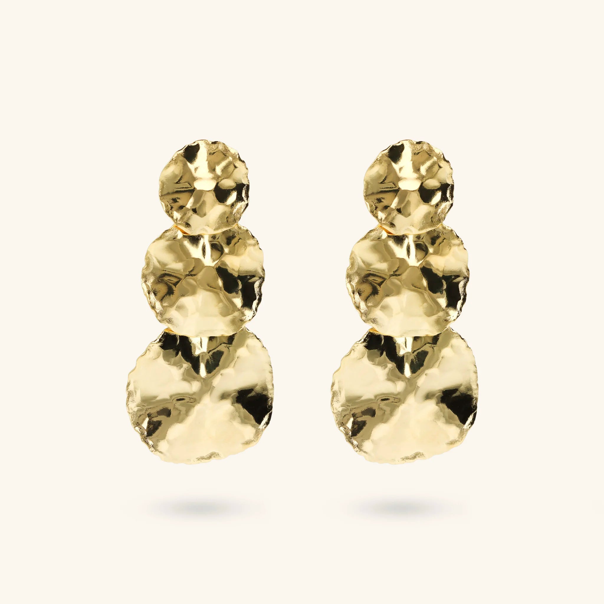 Orecchini donna Etrusca Pendenti a Dischi Graduati Martellati