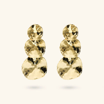 Orecchini donna Etrusca Pendenti a Dischi Graduati Martellati