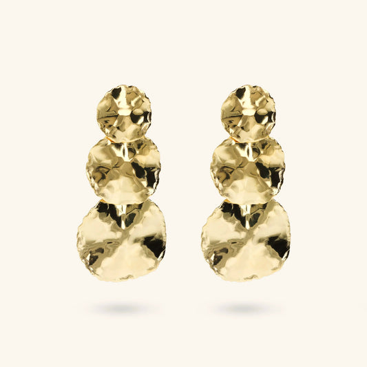 Orecchini donna Etrusca Pendenti a Dischi Graduati Martellati