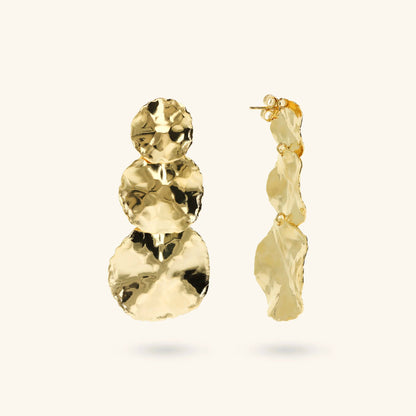 Orecchini donna Etrusca Pendenti a Dischi Graduati Martellati