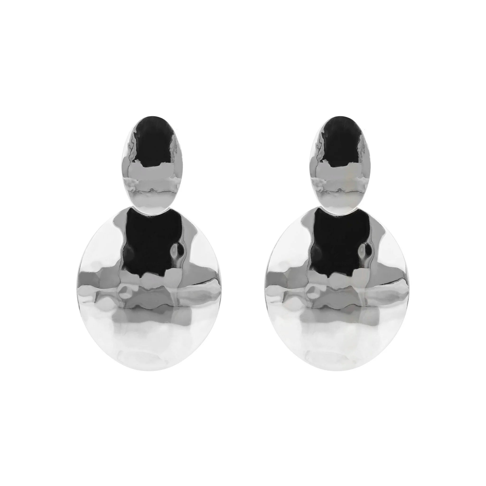 Orecchini donna Etrusca Pendenti con Cerchio Piatto Martellato