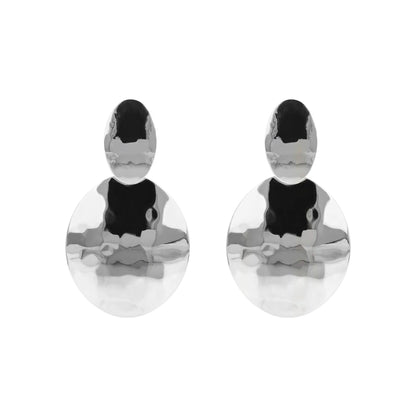 Orecchini donna Etrusca Pendenti con Cerchio Piatto Martellato