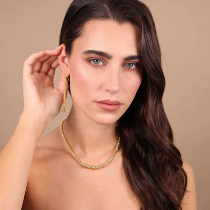 Collana donna Etrusca Girocollo con Rondelle Martellate e Sfere Lucide