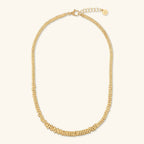 Collana donna Etrusca Girocollo con Rondelle Martellate e Sfere Lucide