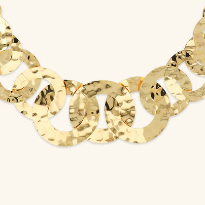 Collana donna Etrusca Graduata con Maglie a Disco Martellate