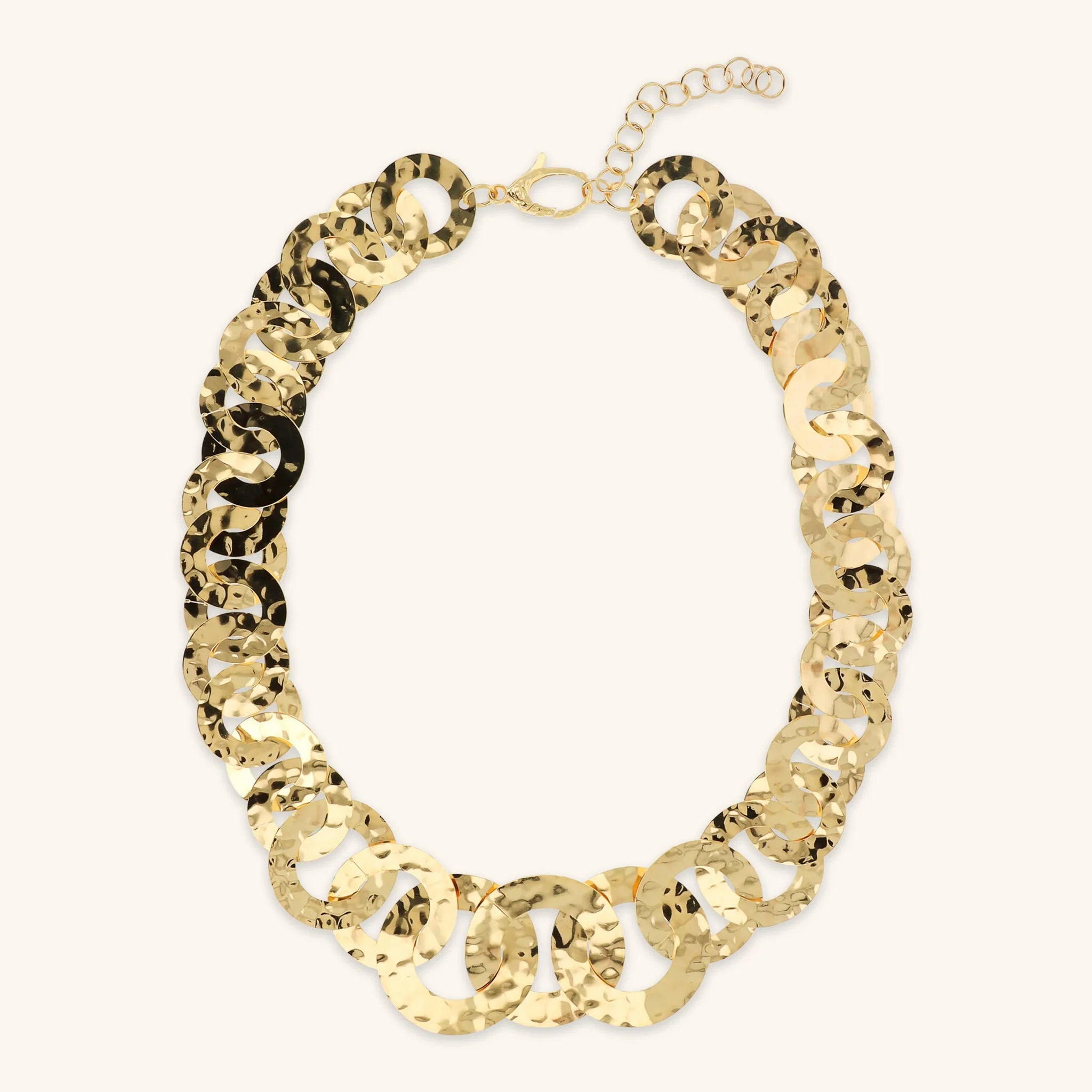 Collana donna Etrusca Graduata con Maglie a Disco Martellate