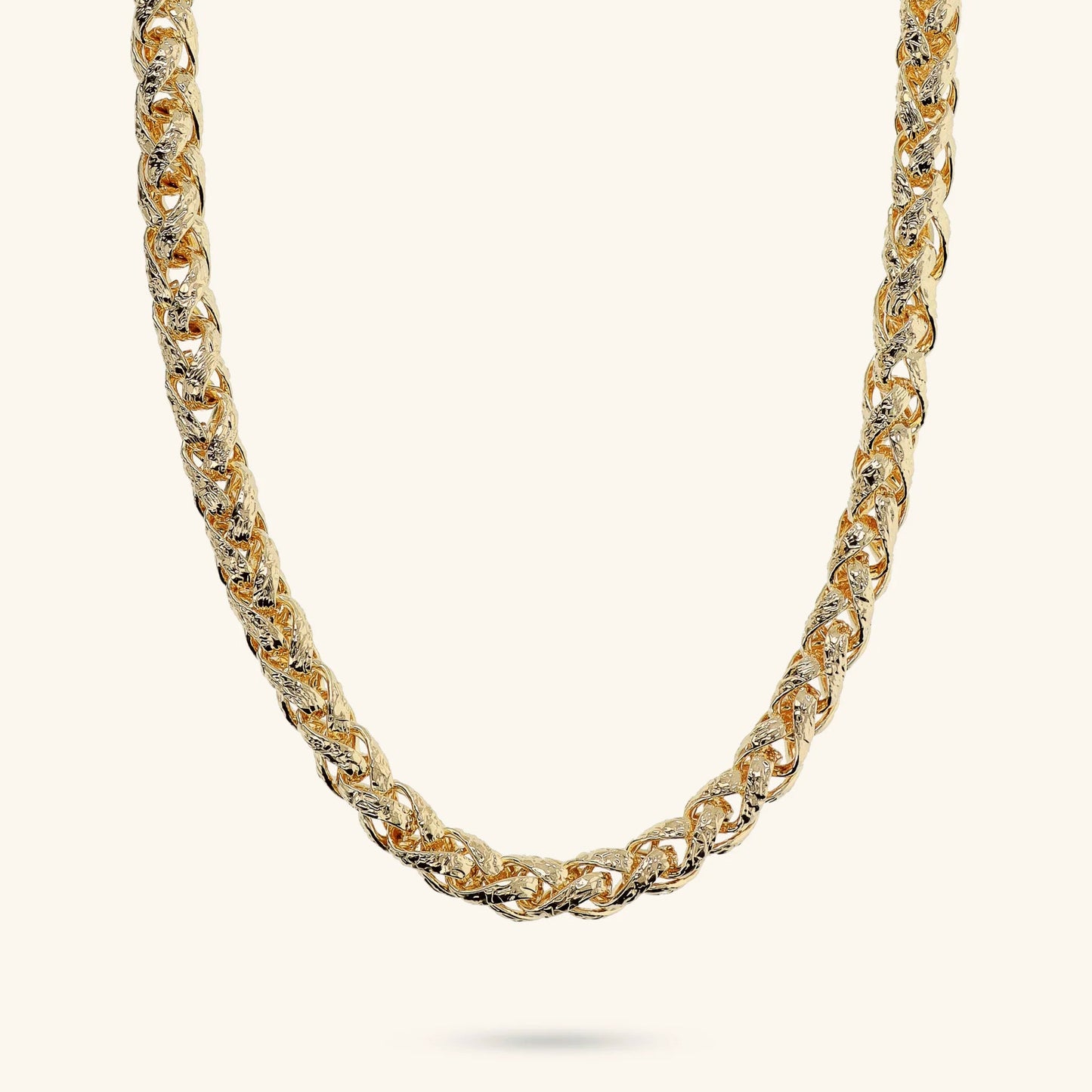 Collana donna Etrusca Girocollo Maxi Catena Spiga Martellata