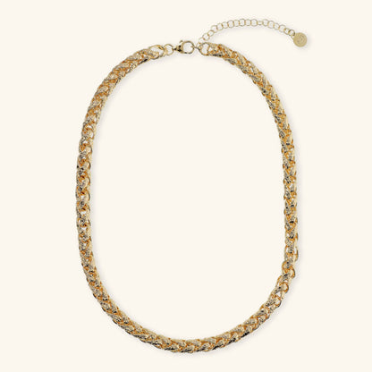 Collana donna Etrusca Girocollo Maxi Catena Spiga Martellata