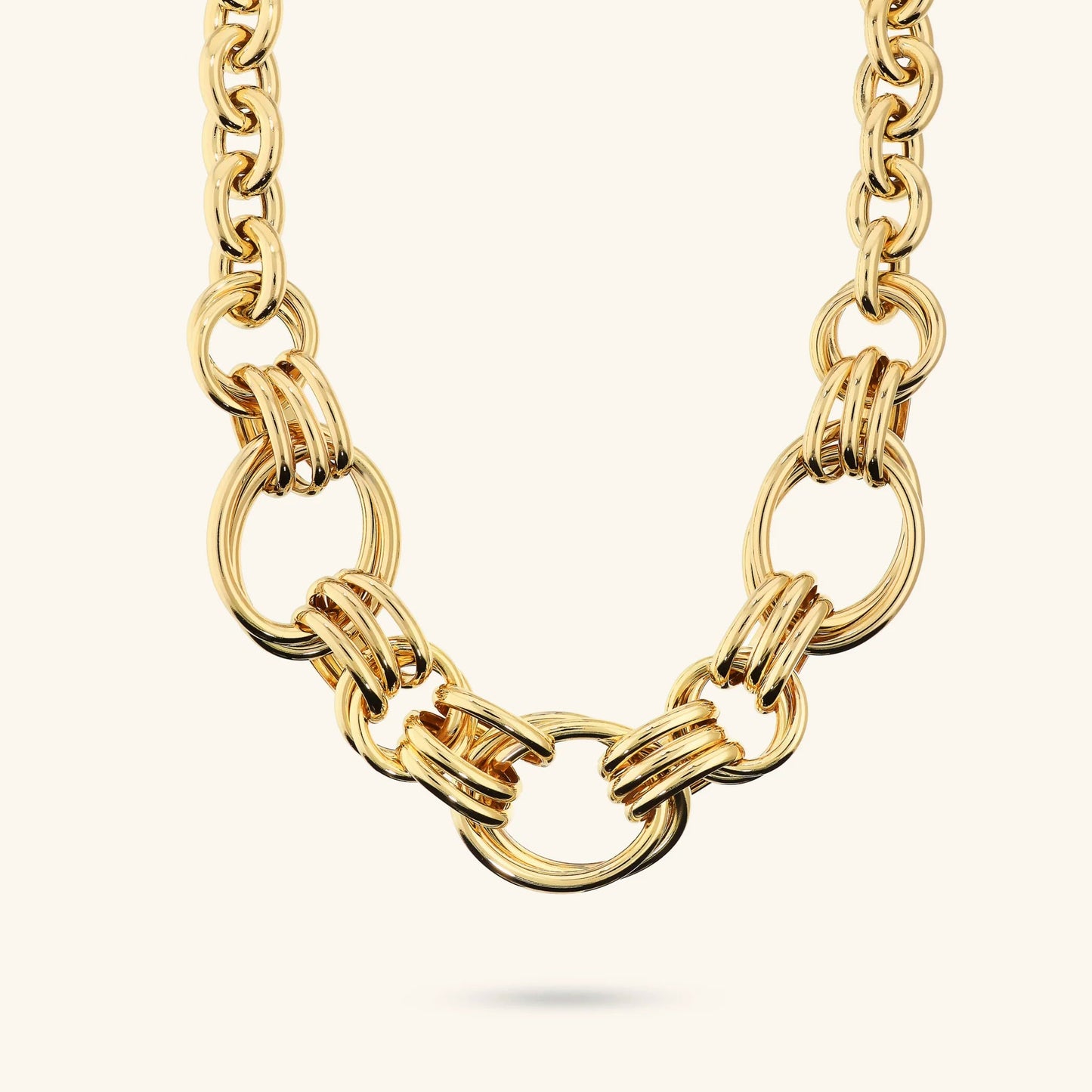 Collana donna Etrusca Girocollo Maxi Maglie Ovali a Intreccio