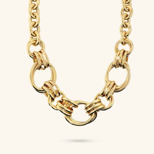 Collana donna Etrusca Girocollo Maxi Maglie Ovali a Intreccio