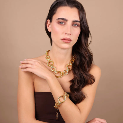 Collana donna Etrusca Girocollo Maxi Maglie Ovali a Intreccio