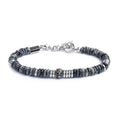 Bracciale Marlù uomo catena dischetti in pietra e acciaio