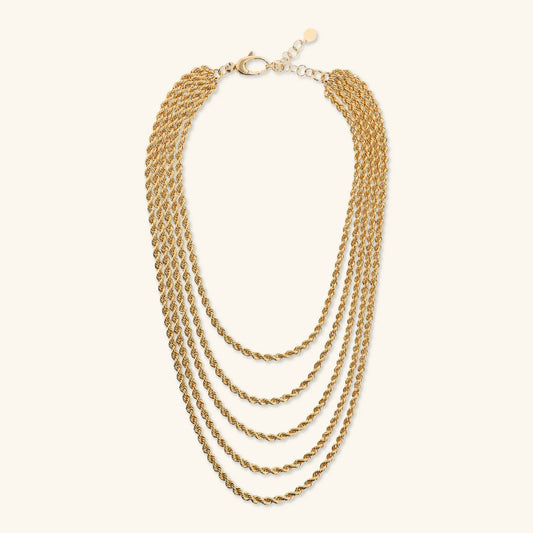 Collana donna Etrusca Multifilo Graduata Maxi Catena Corda